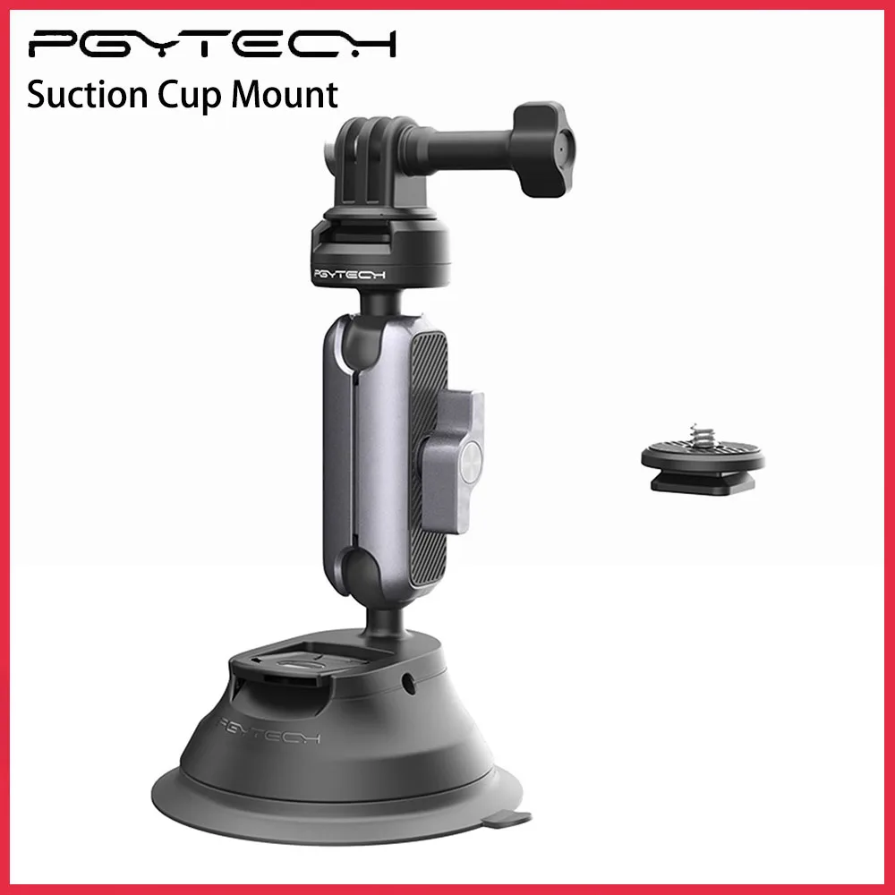 

PGYTECH CapLock Suction Cup Car Mount 360° Rotation For DJI OSMO Action POCKET 3 Gopro12 10 9 With 1/4 Standard Adapter