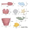 Children Summer Toys with Cute Animal Model Ins Seaside Beach Toys Rubber Dune Sand Mold Tools Sets Baby Bath Toy Kids Swim Toy 6