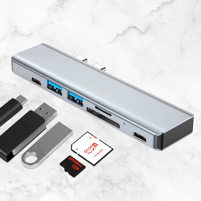 Dual Usb-C Hub Thunderbolt 3 Dock Da Usb-C A Hdmi 8K 60Hz Docking Station Per Laptop Mac Hd Per Accessori Apple Macbook Pro/Air Mac