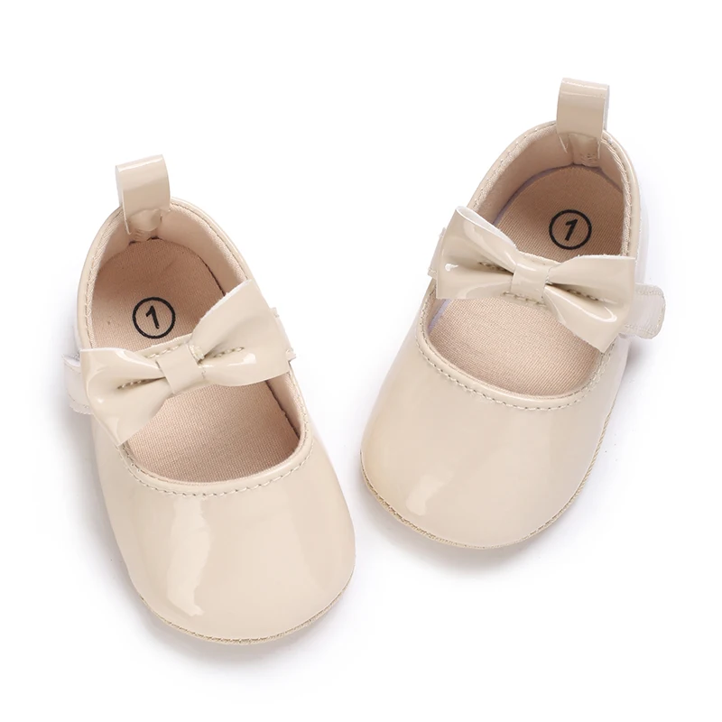 Baby Girls Shoes Bowknot Princess Dress Shoes PU Anti slip Soft Sole Infant First Walkers Newborn Crib Baby Baby Girl Shoes