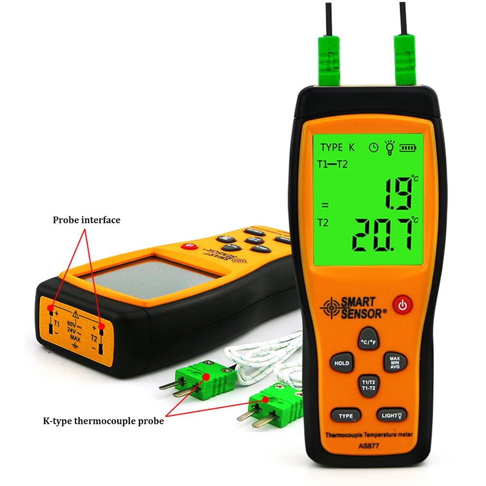 Digital Four Channel Thermocouple Thermometer Temperature Meter with K type thermo-couple sensor LCD Tester range -200-1372C - AliExpress