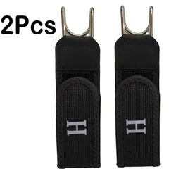 Adjustable Buckleless Elastic Waist Belt with Metal Hook - Adjustable (2Pcs Black H)