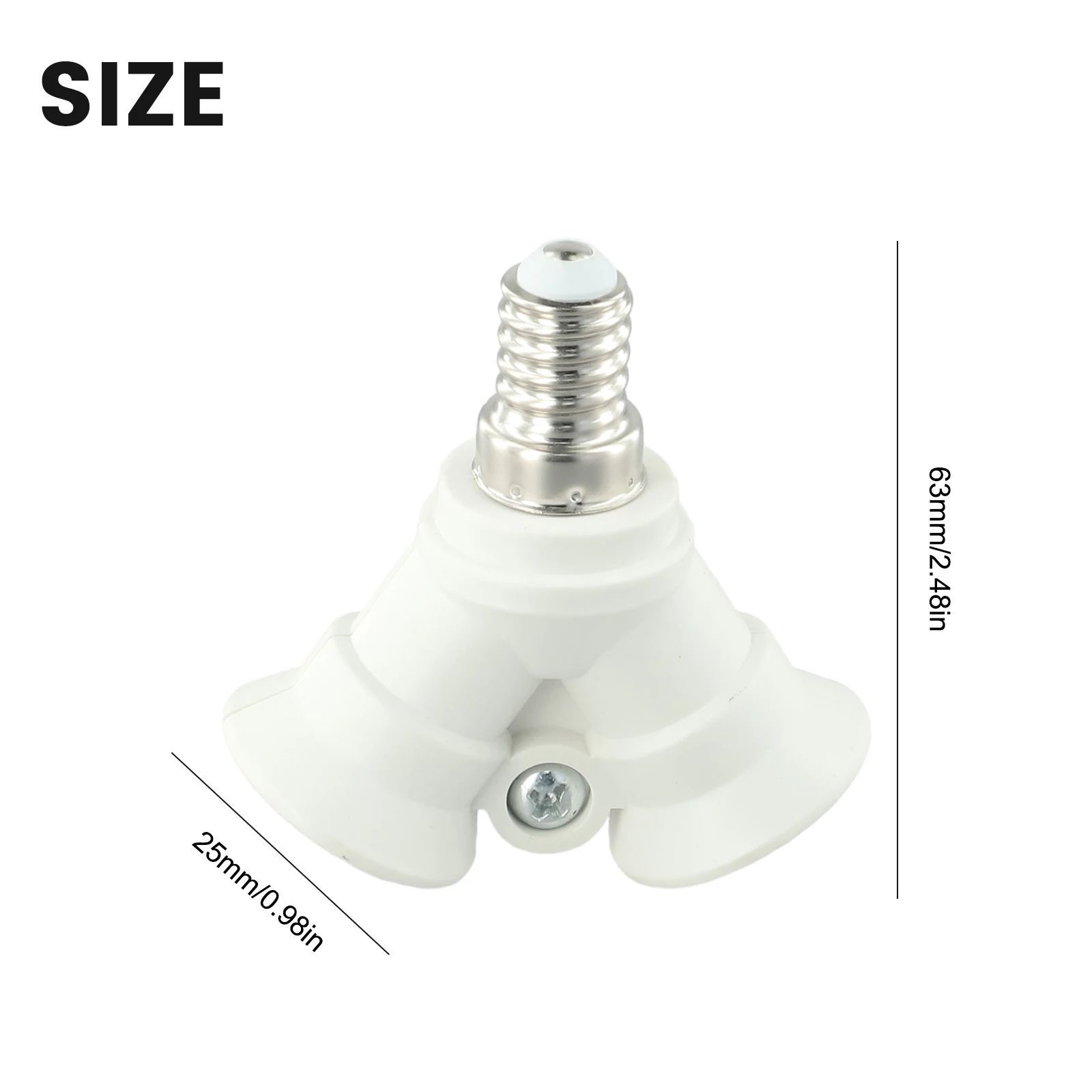 

White Lighting Accessories Attachment Adjustable Base Socket Lamp holder Ceiling PBT E14 Light Bulb Splitter 2in1