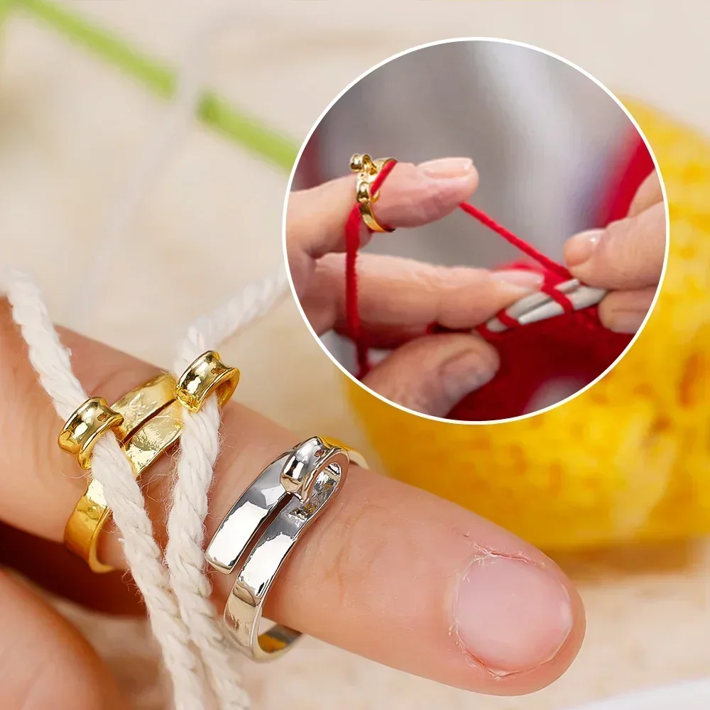 Adjustable Crochet Tension Cat Ring, Beginner Knitting Crochet Loop Ring,  Yarn Guide Finger Holders Thimbles knitting tools - AliExpress