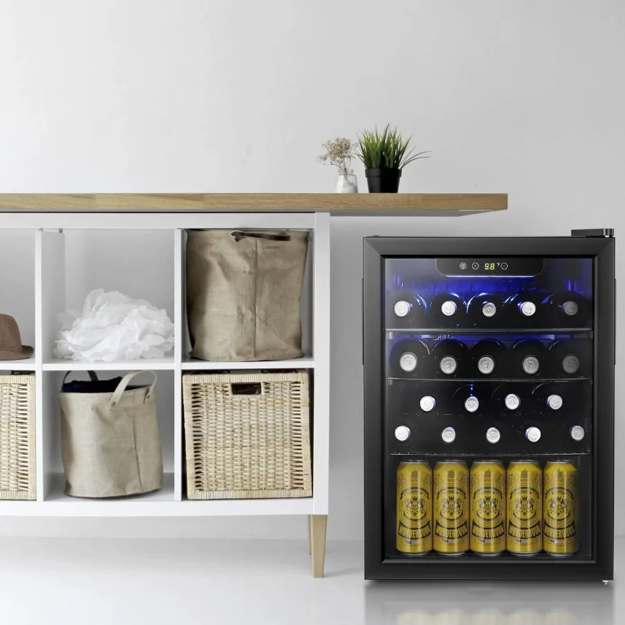 Compact Mini Wine Cooler with Glass Door