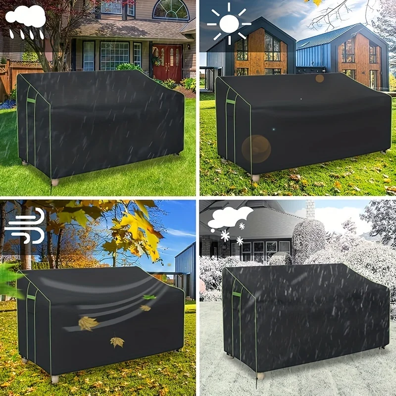 The courtyard sofa cover is waterproof, the double seat balcony two person sofa cover, the 600D thickens the heavy-duty outdoor 2
