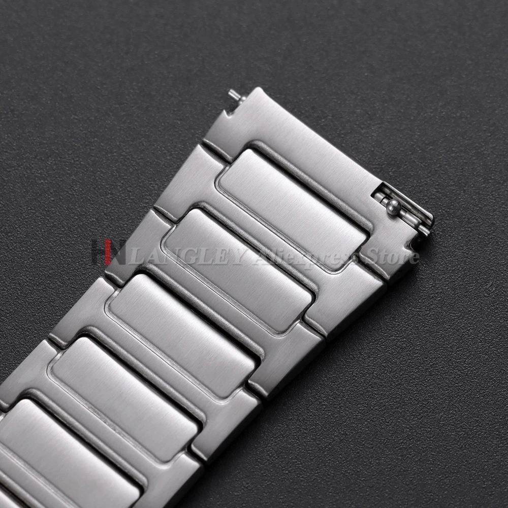 Premium Stainless Steel Smartwatch Strap - Sporty Silver & Black Bracelet with Folding Buckle