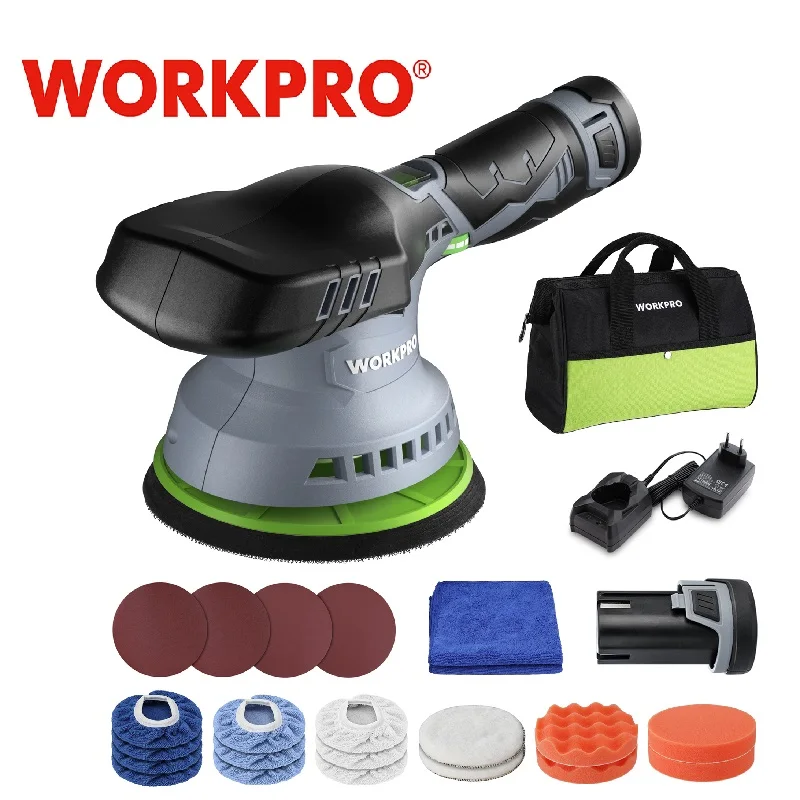 WORKPRO-Cordless Dual 12V Electric Dual Action Wireless Car Polisher Waxing Power Tools car polisher