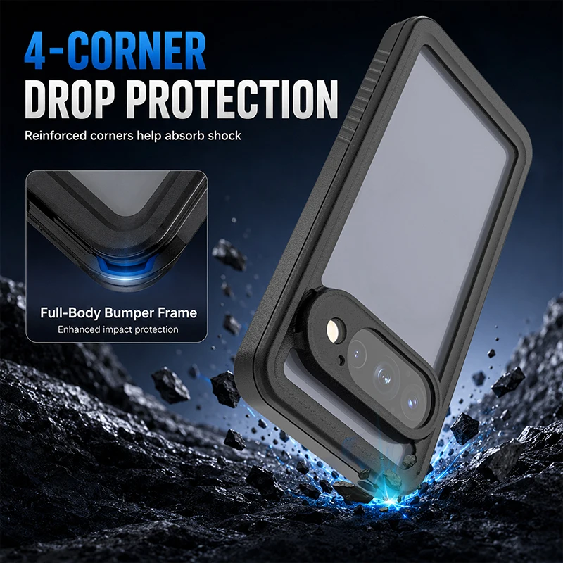 Ultra-Durable IP68 Waterproof Shockproof Full Cover with Anti-Slip Frame