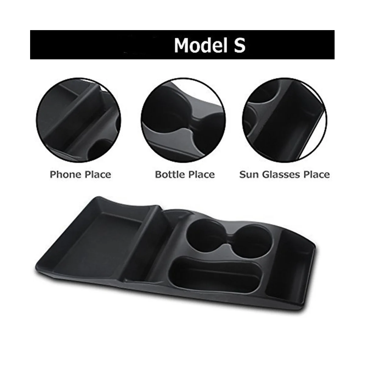 

Car Silicone Storage Box Console Container Center Insert Box Cup Storage Box Holder for Model S 2012-2017