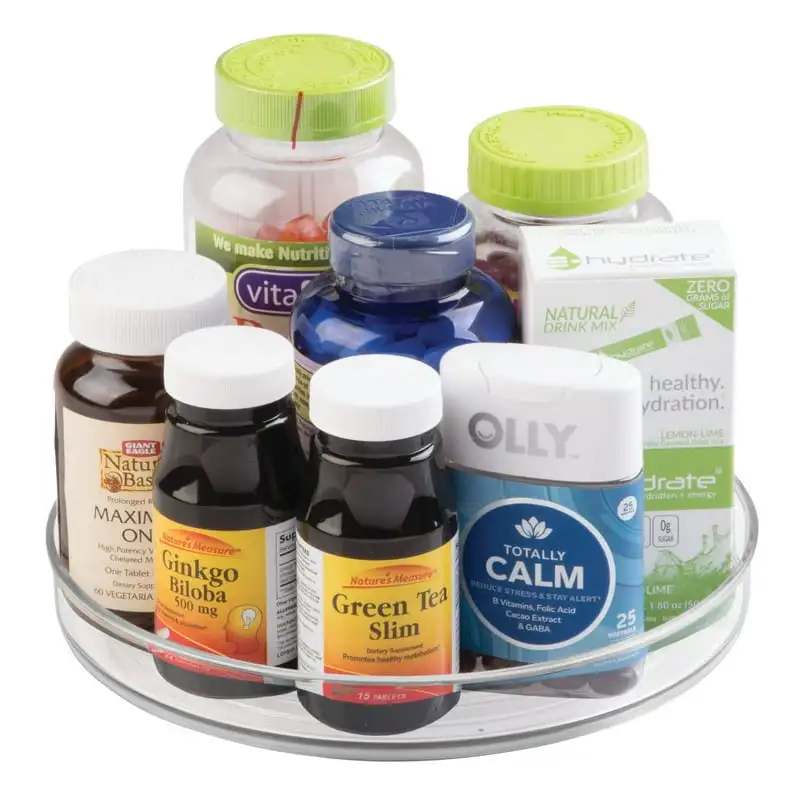 

Lazy Susan Turntable Spice Organizer Rack for Kitchen 9", Clear
