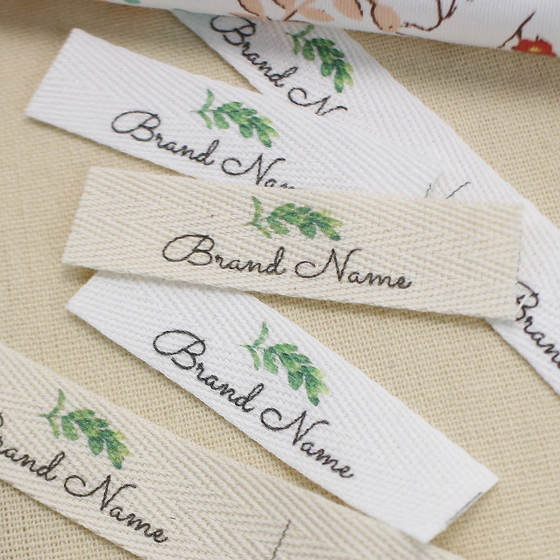 15x60mm Twill Labels,for clothes,Personalizada ,brand name,sewing accessories,plant leaves labels,Free shipping(xw5524) dress stitching materials
