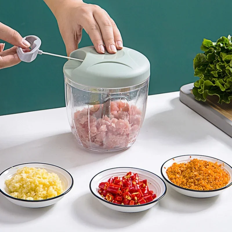 500/900ML Garlic Chopper Meat Grinder Manual Rotate Vegetable Cutter Slicer Fruit Crusher Kitchen Gadget Blenders