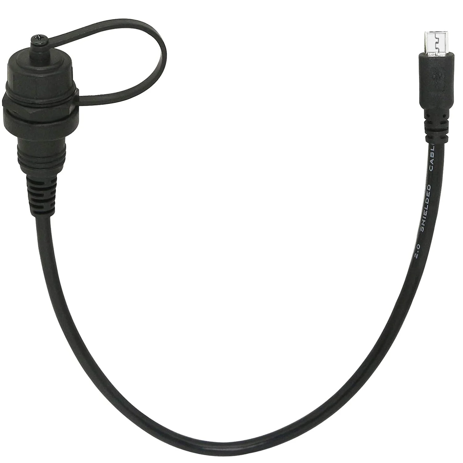 

30cm Micro USB Mount Extension Dash Flush Dashboard Waterproof Cable for Car Boat Motorcycle Truck