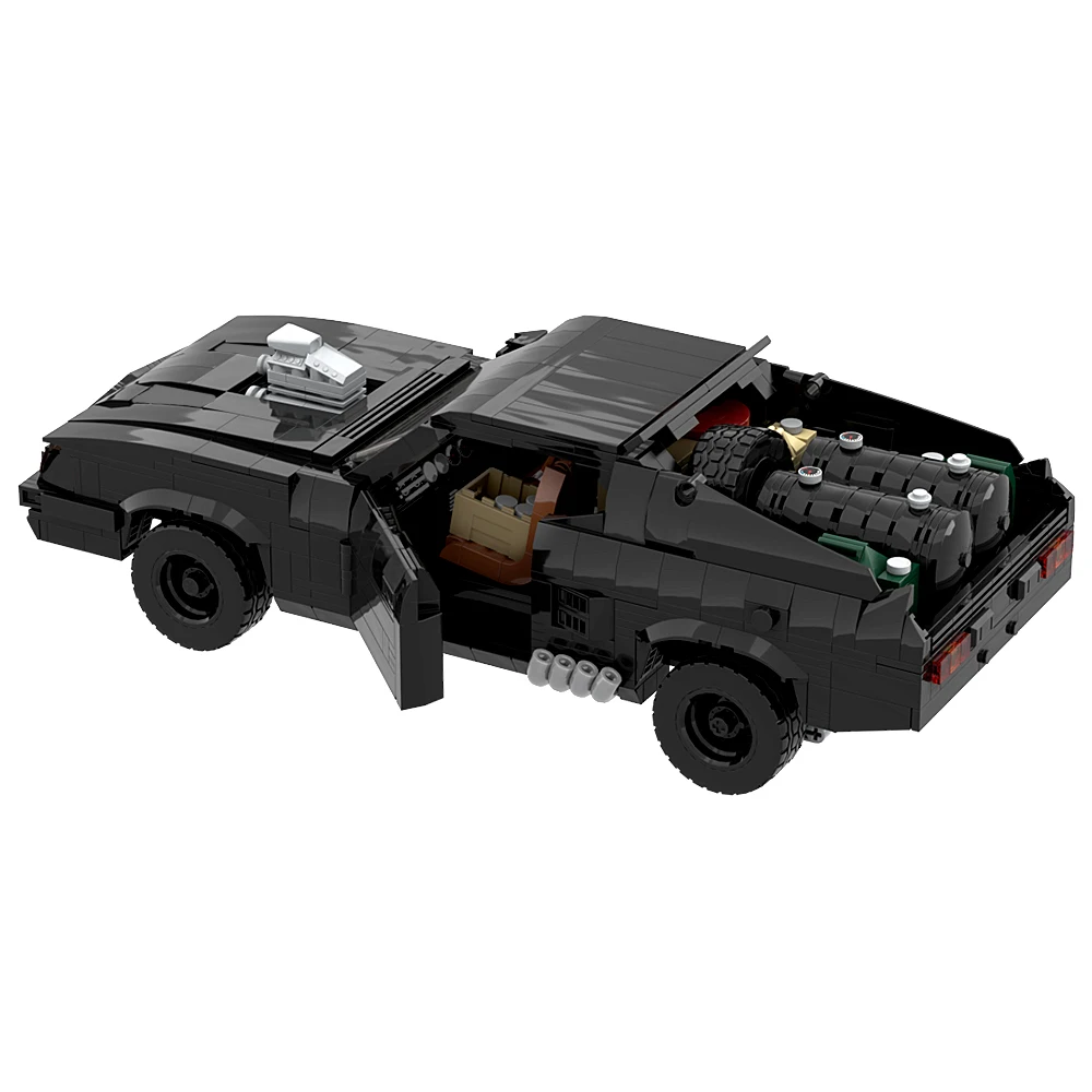 V8 인터셉터 MOC 자동차 스피드 챔피언 슈퍼 레이스 F1 매드 맥스 차량 테크니컬 빌딩 블록 영화 브릭, 크리스마스 선물 도시