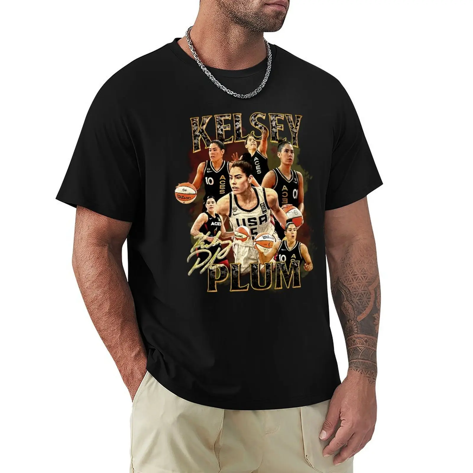 

kelsey plum vintage T-shirt graphics customs t shirts for men cotton