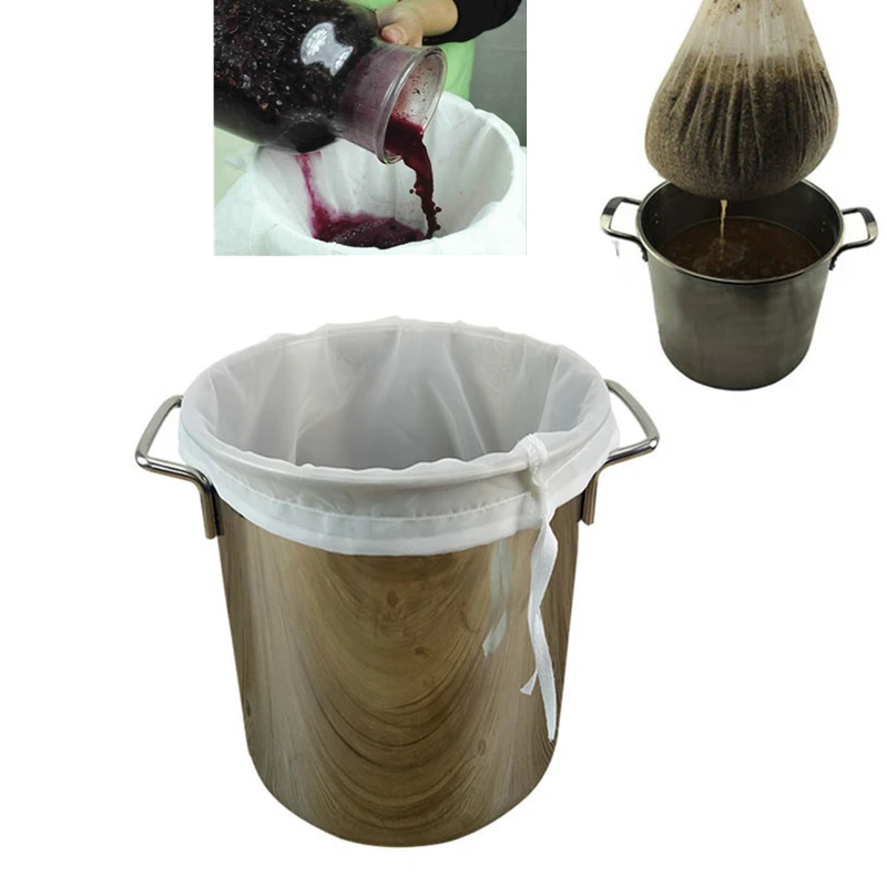 Mesh 100/200 Brew Strainer Bag Food Grade Nut Milk Wine Beer sieve Bucket Soy Juice Vegetable Stuffing Coffee Aquarium Filter