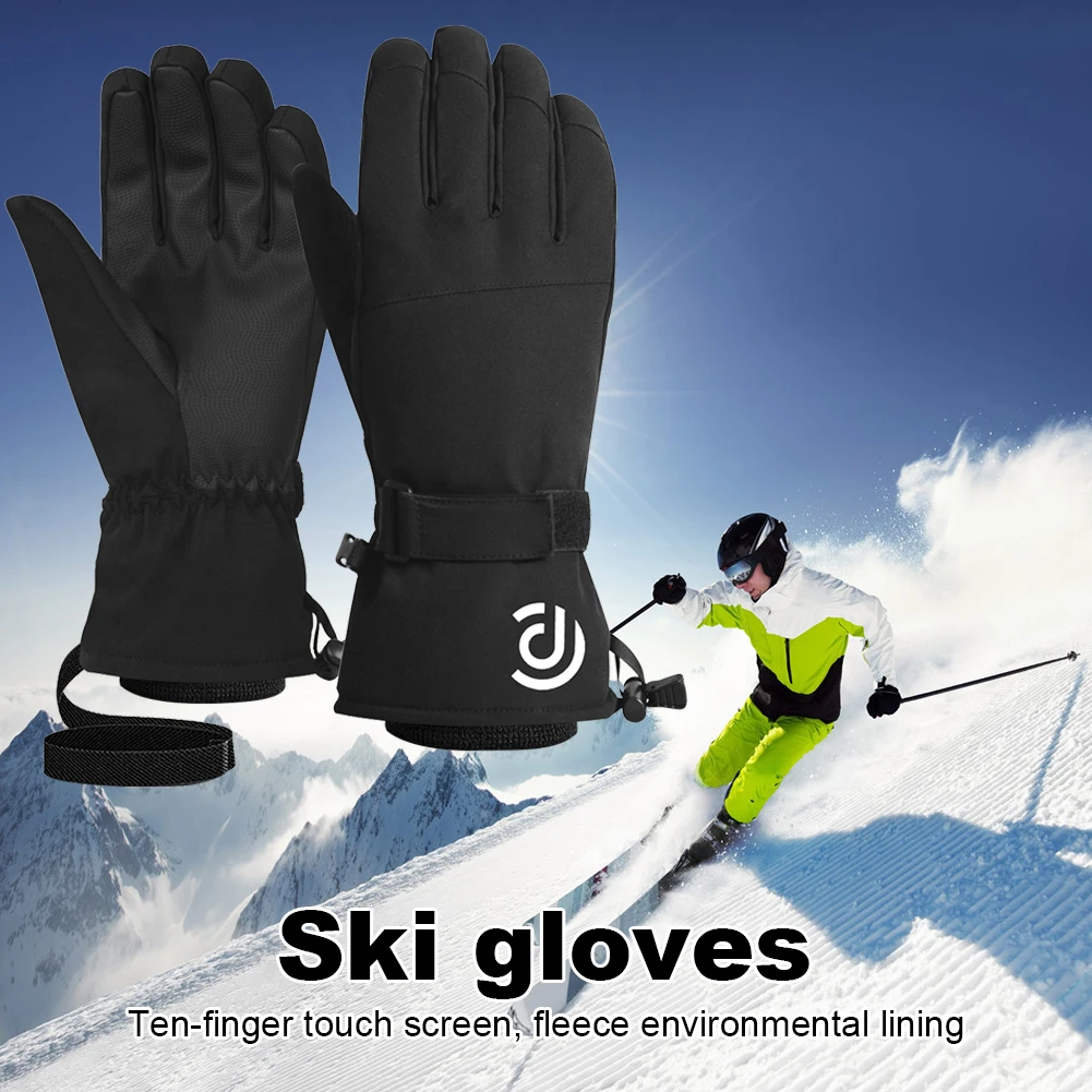 Guantes de esquí impermeables para hombre y mujer, manoplas cálidas con  pantalla táctil, antideslizantes, para Snowboard, moto de nieve, ciclismo y