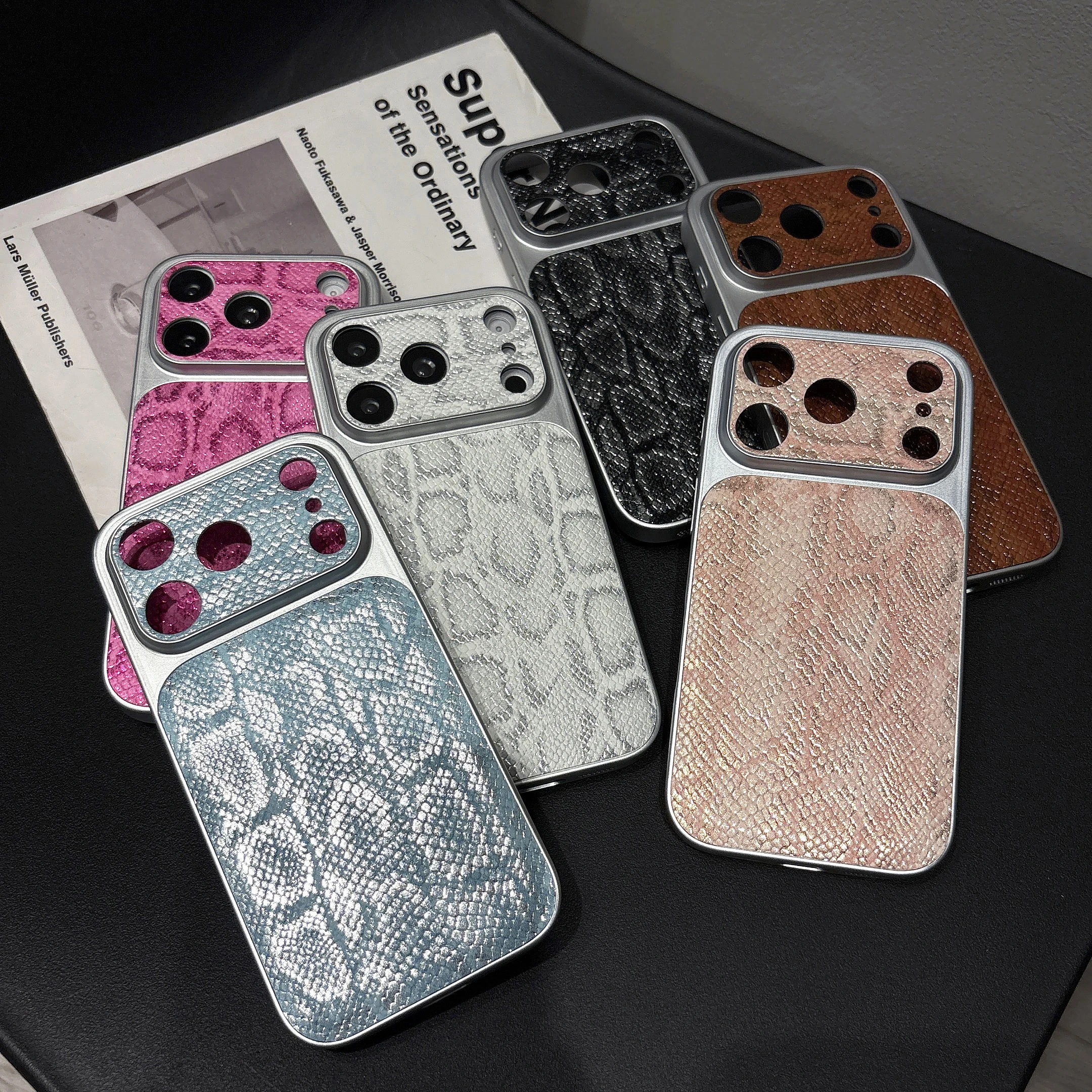 Glossy Snakeskin Textured Luxury Phone Case with Camera Protection