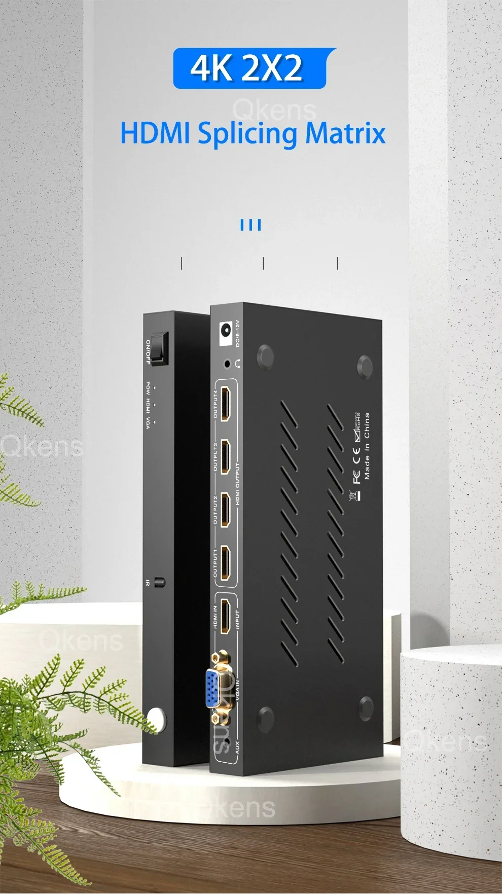 4K 2x2 HDMI 스플라이싱 매트릭스 비디오 월 컨트롤러 1080P VGA TV 월 프로세서 1X2 1X4 1X3 2X1 3x1 4X1 멀티 스크린 4 TV 스플라이서