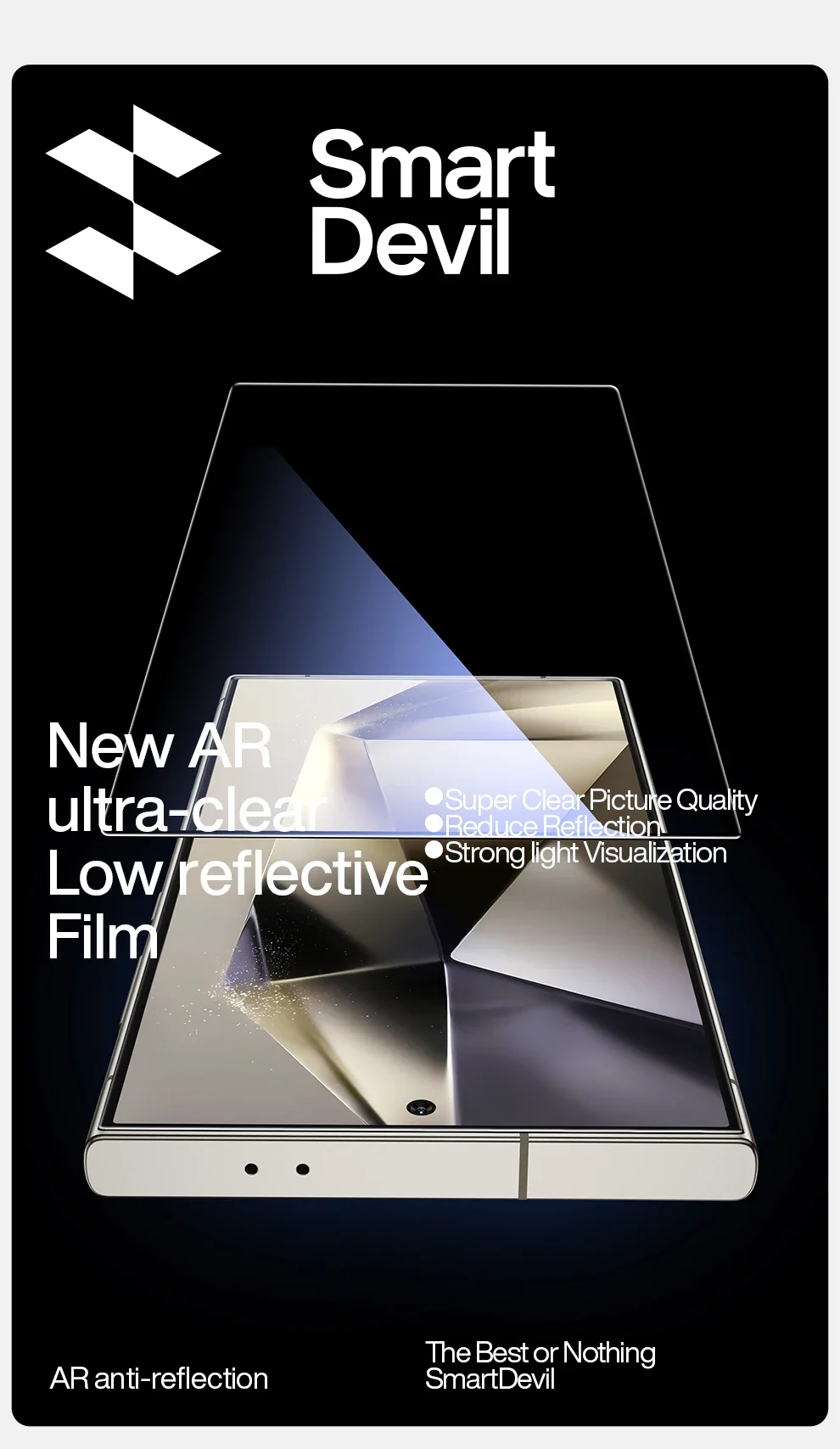 SmartDevil HD Anti-Reflexion Displayschutzfolie für Samsung S24 Ultra S24 Plus HD gehärtetes Glas vollständige Abdeckung staubdicht für S25 – Detail 1