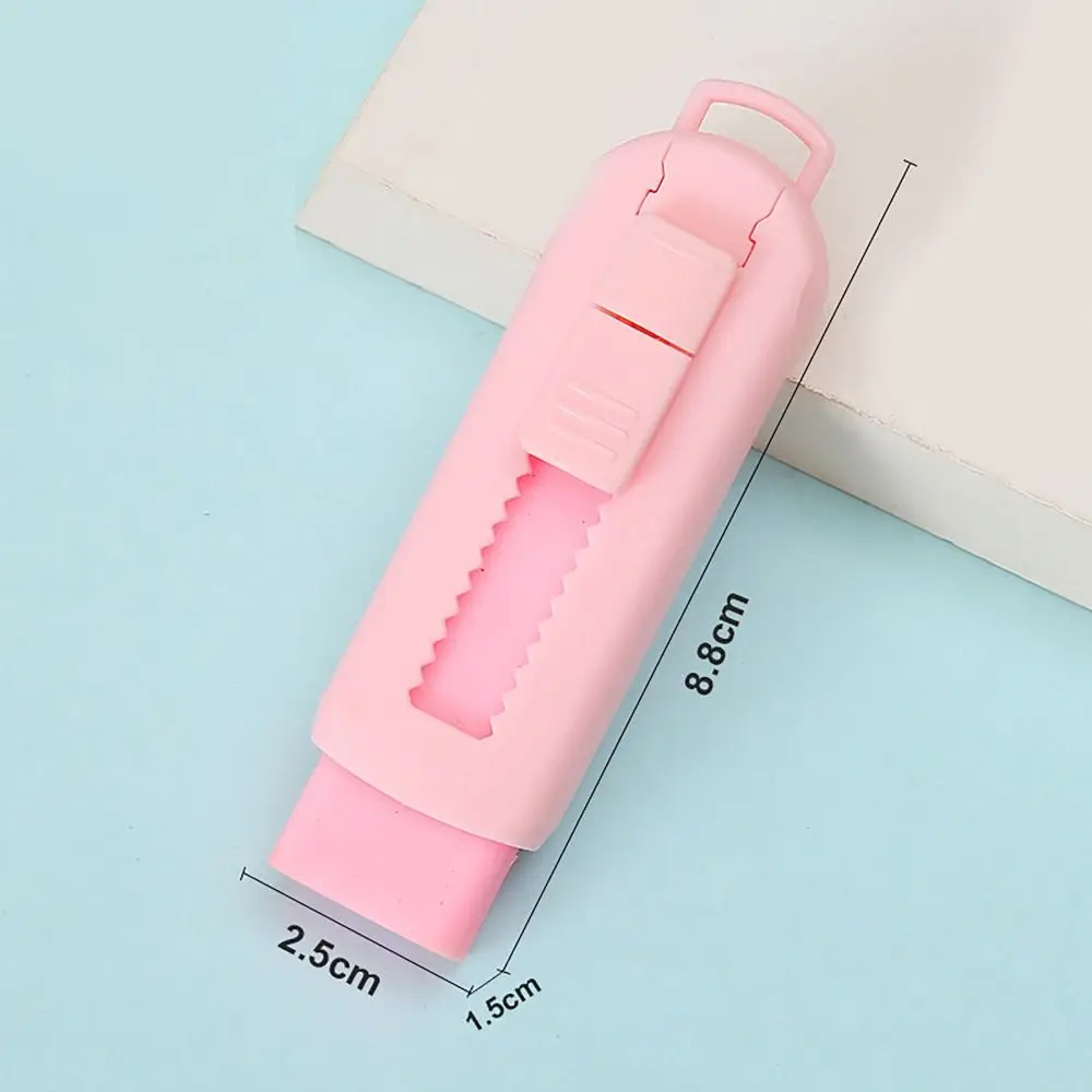 Professional Retractable Push Pull Eraser Self-locking School Supplies Stationery Macaron Color Pencil Erasers Drawing Painting