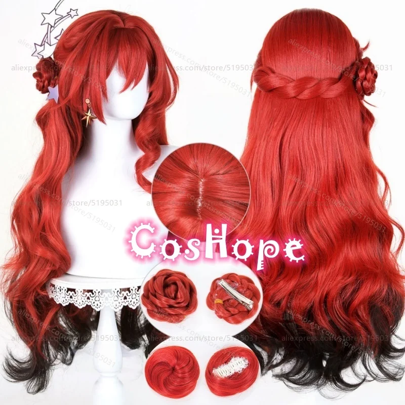 HSR Himeko Nova Cosplay Wig 88cm Long Orange Red Black Mixed Wig Anime Heat Resistant Synthetic Wigs for Halloween Role Play - AliExpress 200000532