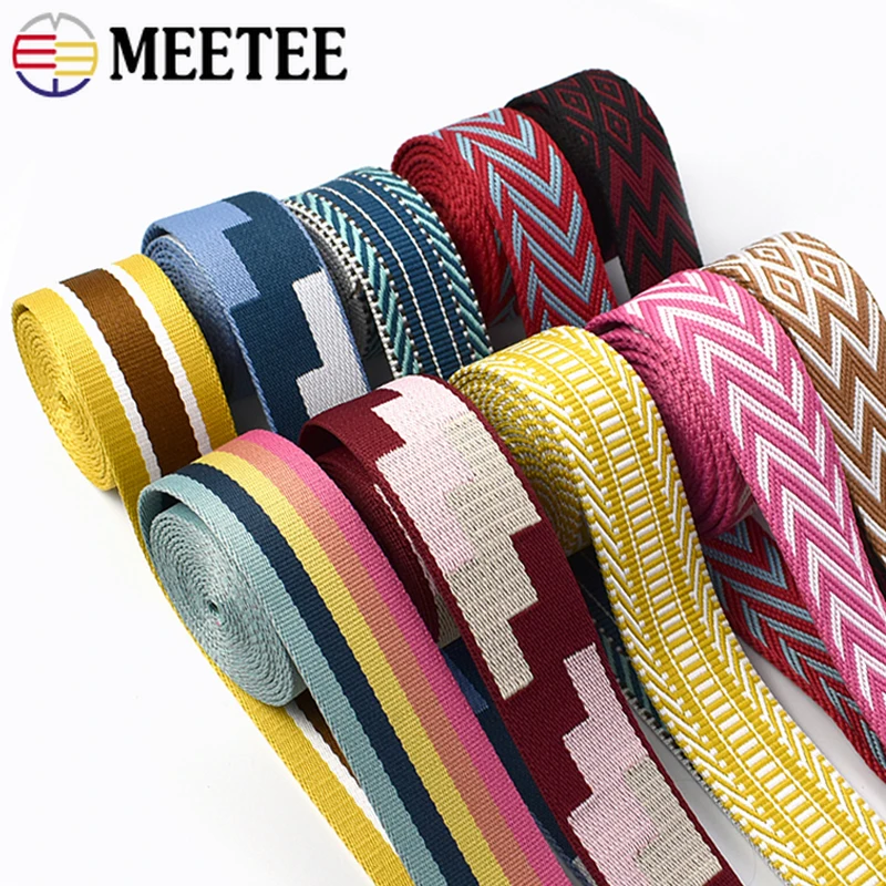 1/2/3/4/5Meters 38mm Jacquard Webbing Band for Strap Ethnic Ribbon Tapes Luggage Decorative Bias Binding DIY Sewing Accessories