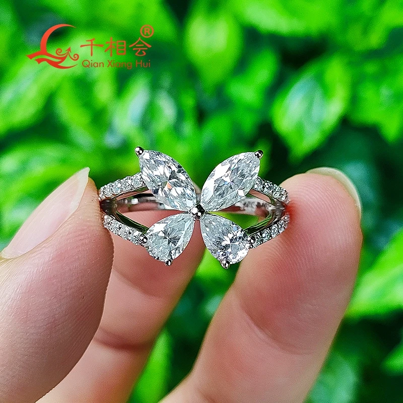 flower butterfly shape 12.2*14mm Sterling 925 Silver ring
