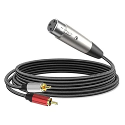 Premium 3 - Pin XLR to Dual RCA Y Splitter Stereo Audio Cable - 3m (XLR Female to 2RCA)