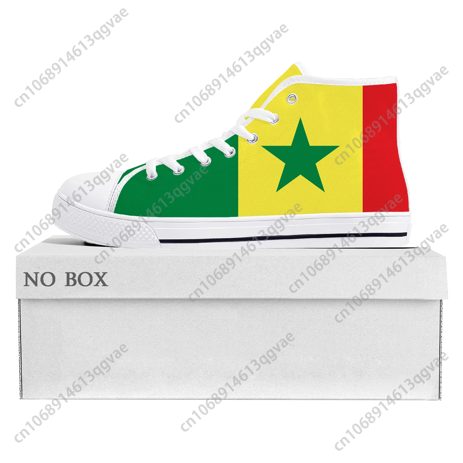 Senegalese Flag High Top High Quality Sneakers Mens Womens Teenager Canvas Sneaker Senegal Casual Couple Shoes Custom Shoe