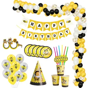 Bee Theme Party Decorations Bee Banner Balloons Cake Topper For