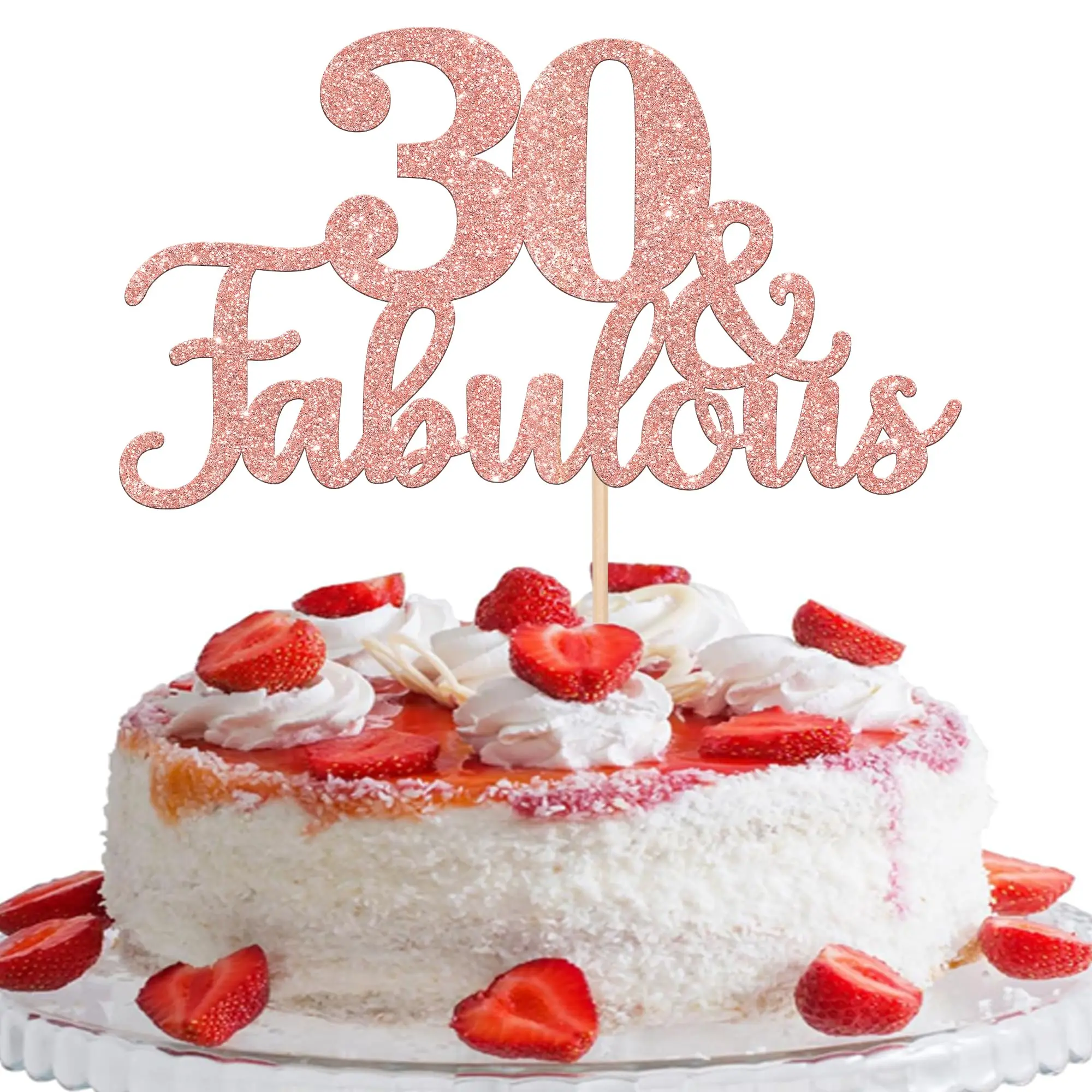 1pcs 30 & נהדר עוגה נהדר עלה זהב 30 יום הולדת עוגת יום השנה אספקה קישוטי עוגה 30