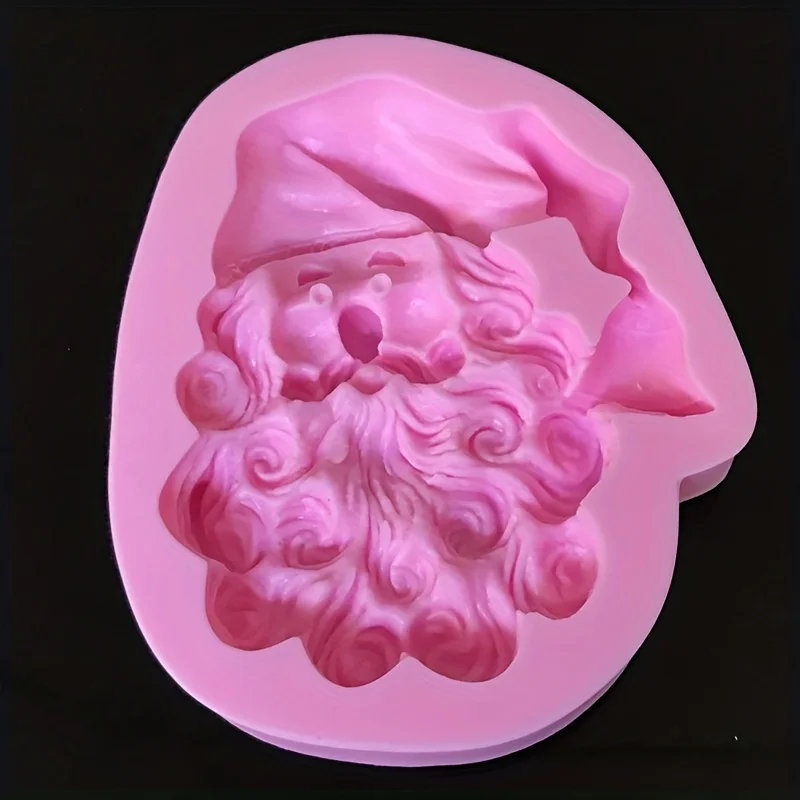 1pc-Silicone Christmas Cake Mold Santa Claus Resin Tools Cupcake Cake Lace Decorating Tools For Baking