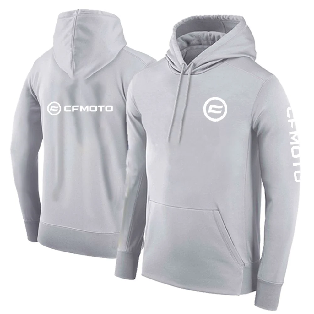 Cfmoto 2023 classic men's spring and autumn solid color men's casual hooded pullover sweater outdoor Joker