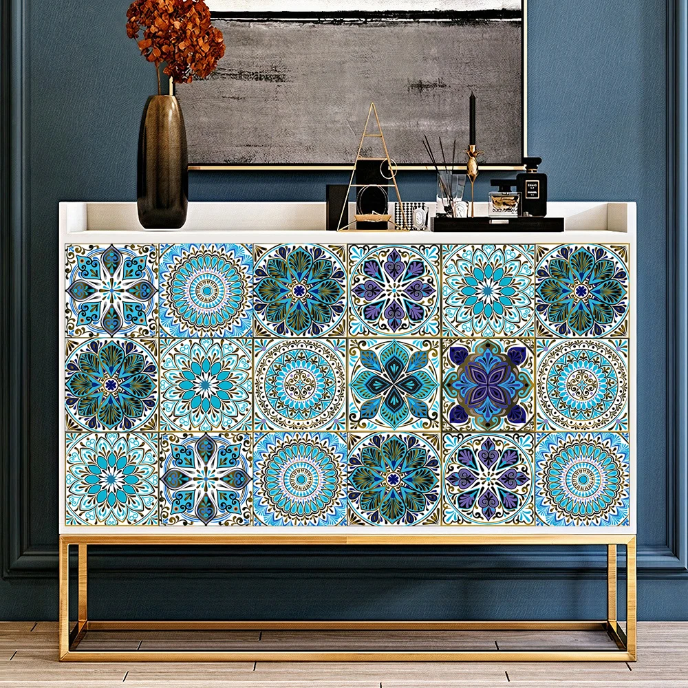 Matte Tile Wall Stickers Home Decoration For Living Room Kitchen Bathroom Floor Wallpaper Self-adhesive Art Mural 29 Style 10Pcs wall stickers floor stickers