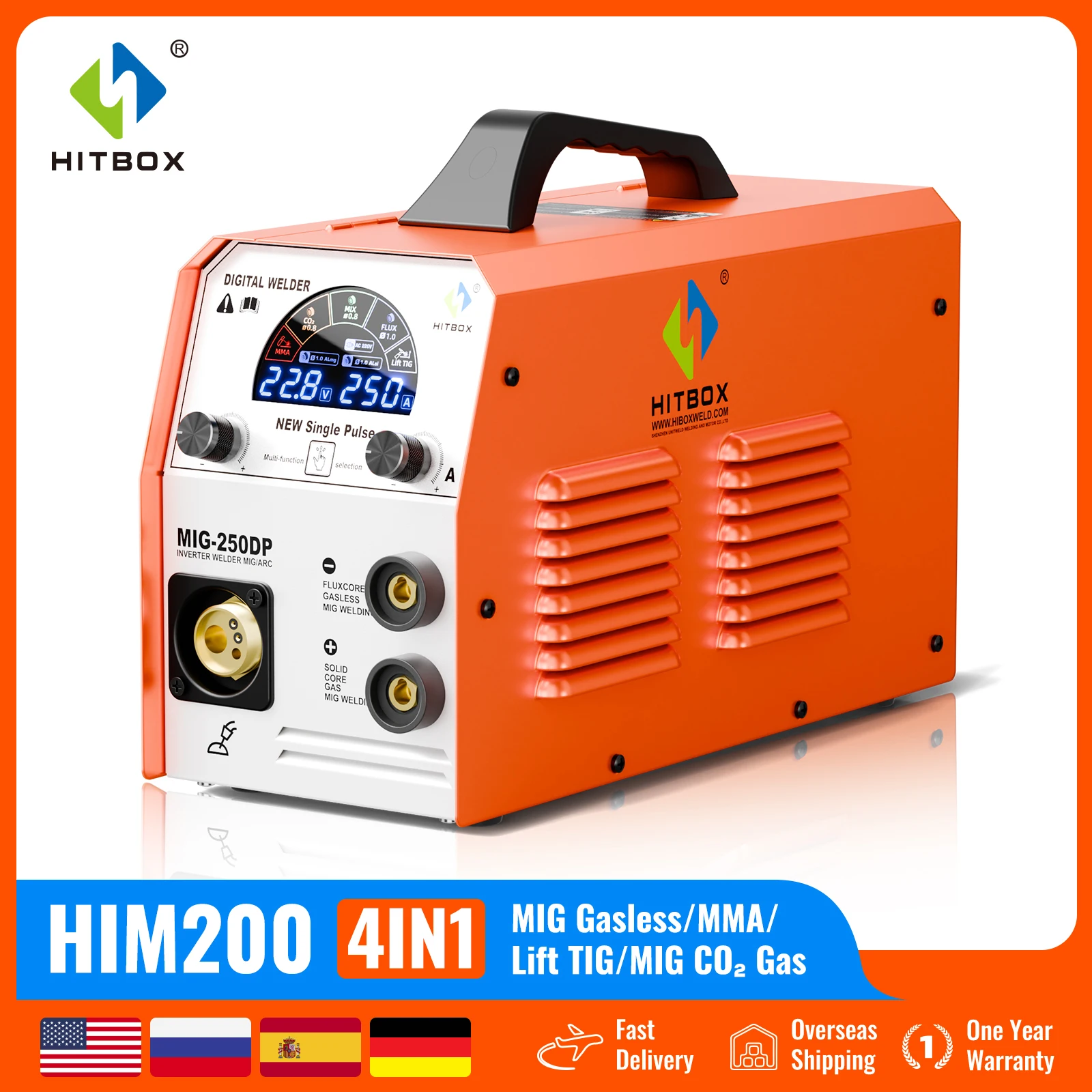 HITBOX MIG Welding Machine MMA/Lift TIG/MIG Gasless MIG CO2 Gas Multifunctional Gas/Air-less Shielded Welder Maquina de soldar 4