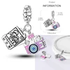 925 Sterling Silver Fashion Colorful Camera Luggage Travel Backpack Pendant Charms Beads Fit Bracelets DIY Anniversary Jewelry 2
