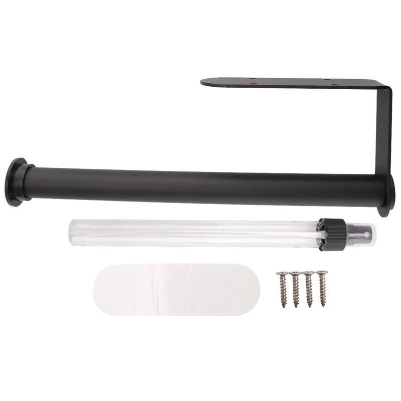 

Держатель бумажных полотенец, Подвесной Настенный ролик бумажных полотенец для кухни и ванной комнаты (черный)