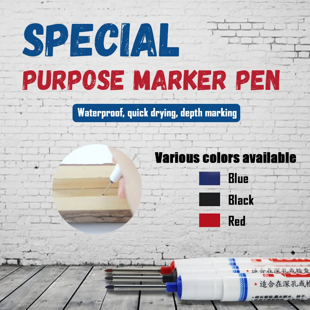 20mm Long Head Marker Pens Woodworking Decoration Deep Hole Marker Pen Marker  Pens For Writing For Deep Hole Ceramic Tile Marker