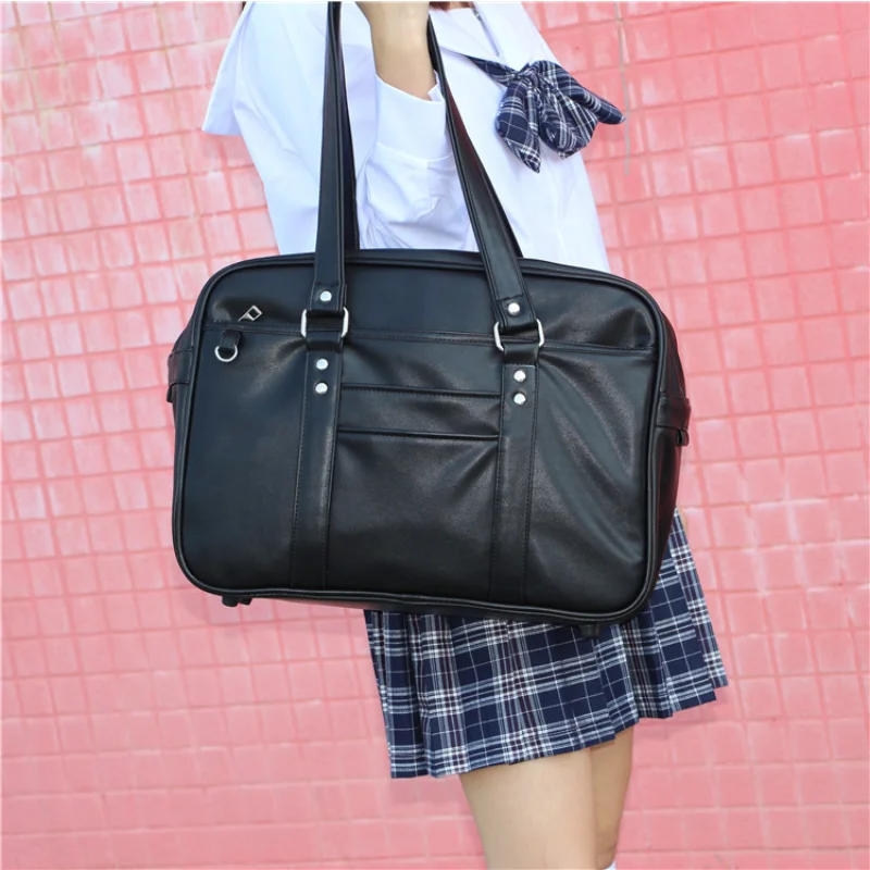 

Japanese Girls School Uniforms Bag PU Anime One Shoulder Bag Student Oxford Handbags School Bag Large Capacity Commuter Bag