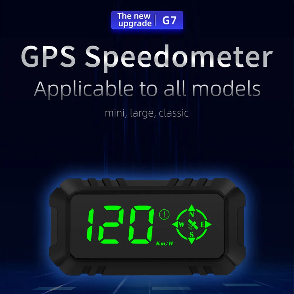 

G7-HUD GPS Display Speedometer Head-Up Display Speed Alarm Multi-function Display Speeding Alarm-Icon Satellite-Icons Gauges