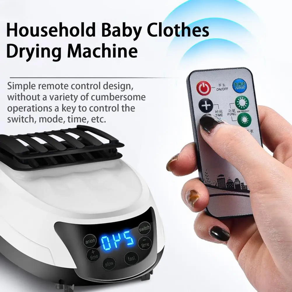 1 Set Electric Clothes Dryer with Timing Mute Silent Remote Control Portable Electric Warm Air Dryer Clothes Drying Machine