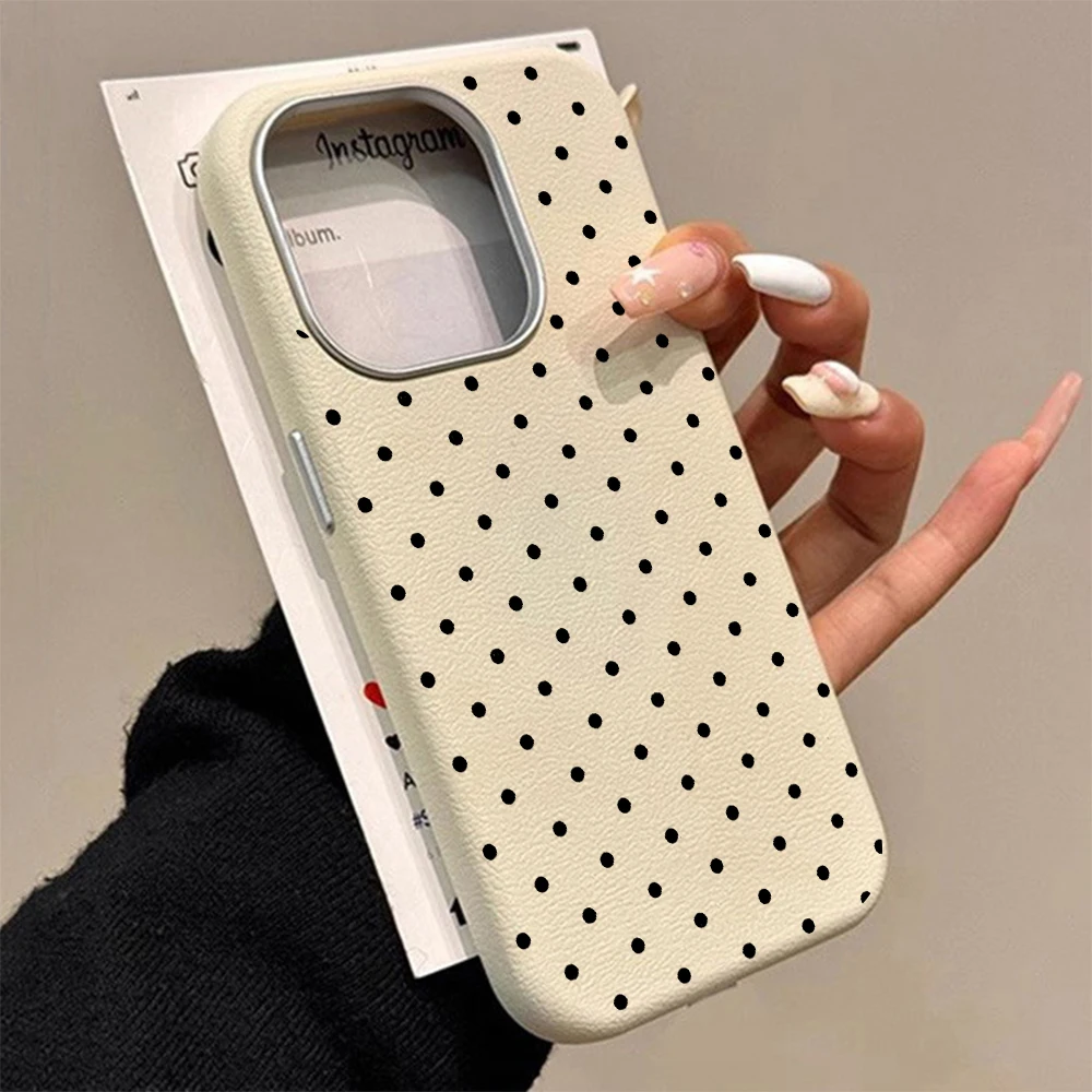 Elegant Black Polka Dot Shockproof Silicone Phone Case