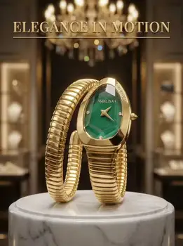 Elegant Serpent Watch for Women Sparkly Crystal Dress Watch Perfect for Party Wedding Guest Business Office and Special Occasion