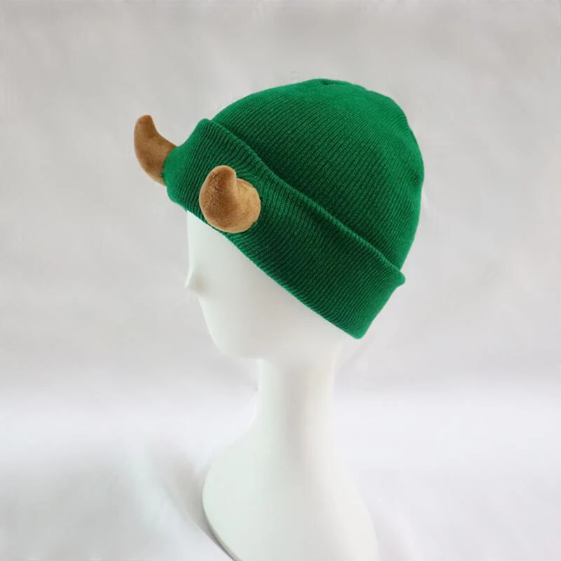 Autumn and Winter Devil Horn Hat Warm Knitted Wool Hat Halloween Horn Baotou Bean Bean Hat New Funny Hip Hop Hat 3