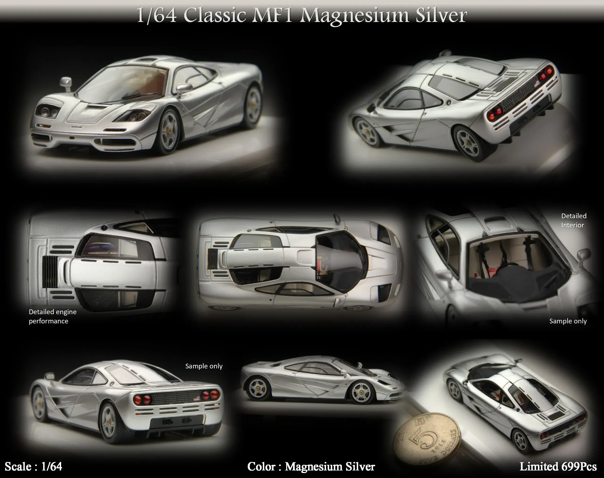 

MY64 1:64 Classic MF1 Grand Prix SIlver limited299 Model Car