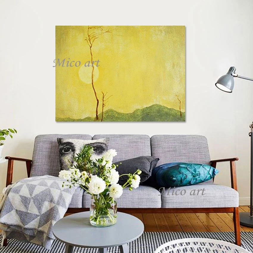 

Abstract Art Canvas Wall Picture Mountain Scenery Oil Paintings New Arrival Bedroom Dining Decorative Unframed Sun Hand-painted