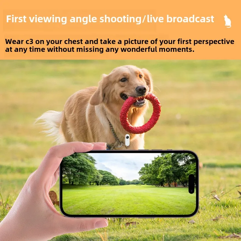 HD 1080P Pet Camera Waterproof Wearable Pet Recorder WiFi Anti-Shake 400mAhBattery Magnetic Mount Dogs Cats Video Live Streaming
