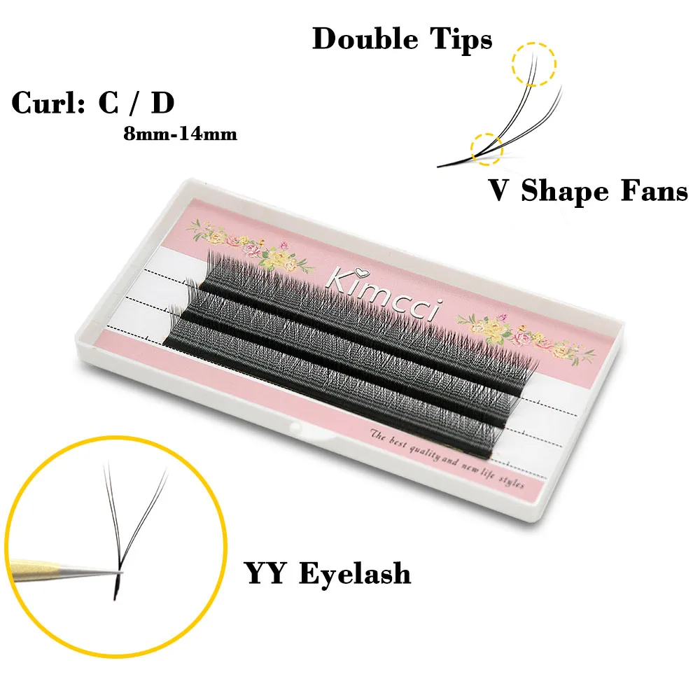 

Kimcci Y Shape False Eyelash Extensions YY Fake Eye Lash Building Mesh Surround Cross YY/VV Lashes Split Tip Makeup Supplies